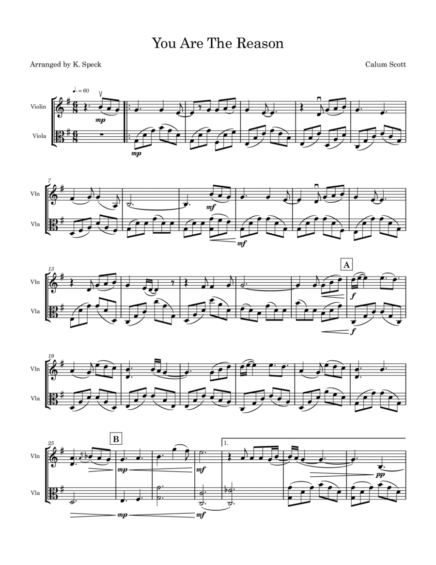You Are The Reason (arr. K. Speck)