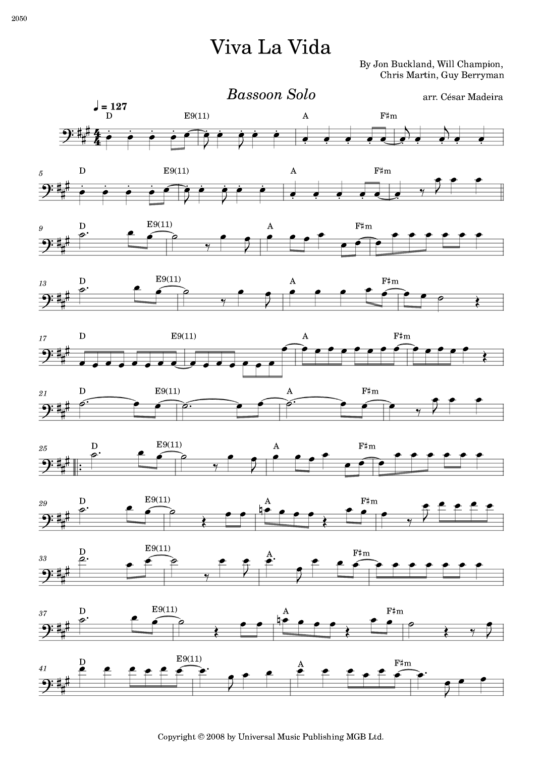 Viva La Vida (arr. César Madeira)