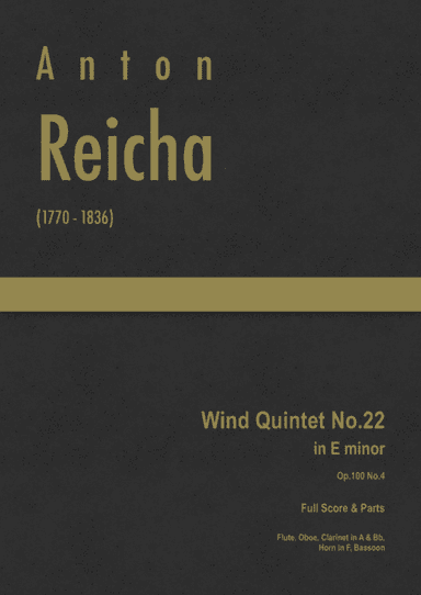 Reicha - Wind Quintet No.22 in E minor, Op.100 No.4 (arr. J.G. Cucó Barber)