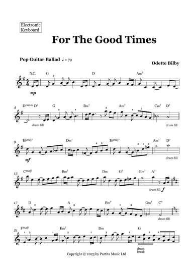 For The Good Times (Electronic Keyboard Grade 3-4)