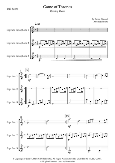 Game Of Thrones (arr. Fabio Britto)