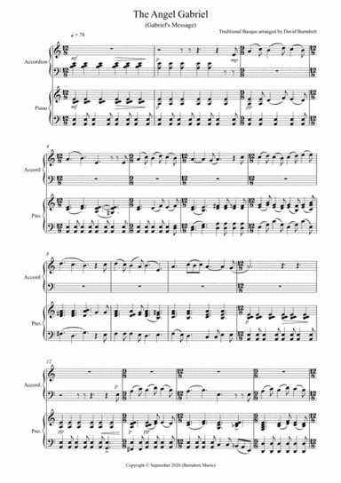 The Angel Gabriel for Accordion and Piano (arr. David Burndrett)