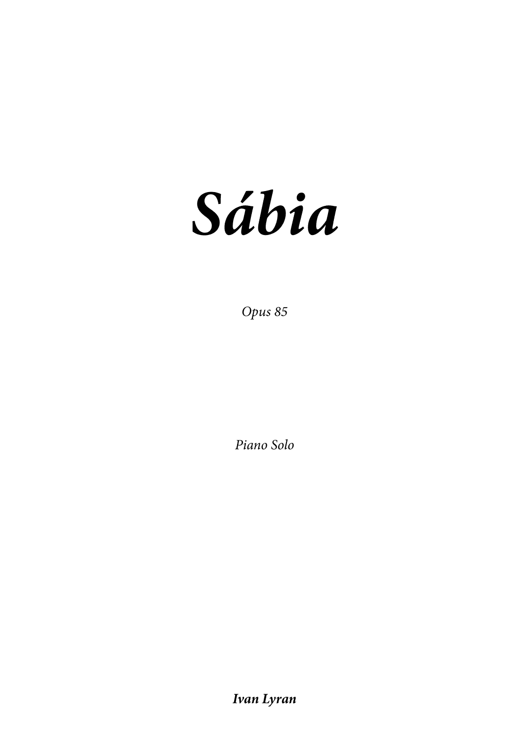 Sábia Opus 85