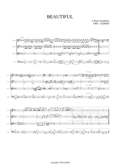 Beautiful - Score Only (arr. H.P.Gyldfeldt)