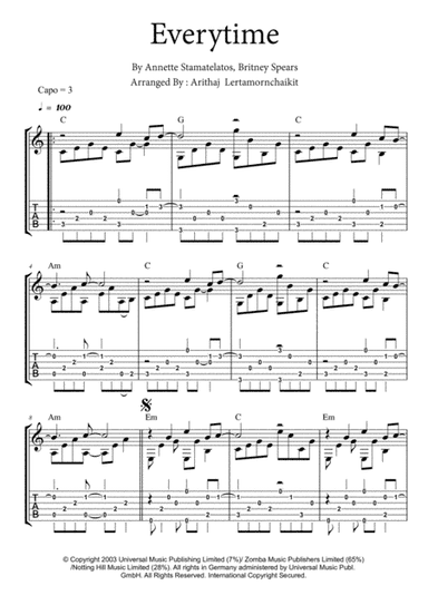Everytime (arr. Arithaj Lertamornchaikit)