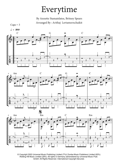 Everytime (arr. Arithaj Lertamornchaikit)
