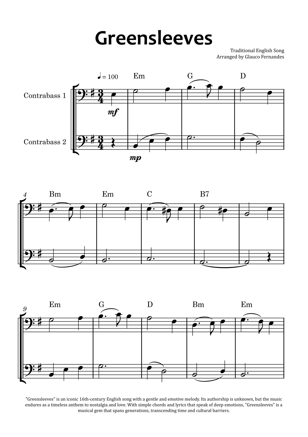 Greensleeves (arr. Glauco Fernandes)
