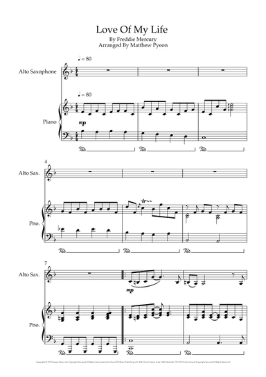 Love Of My Life (arr. Matthew pyeon)