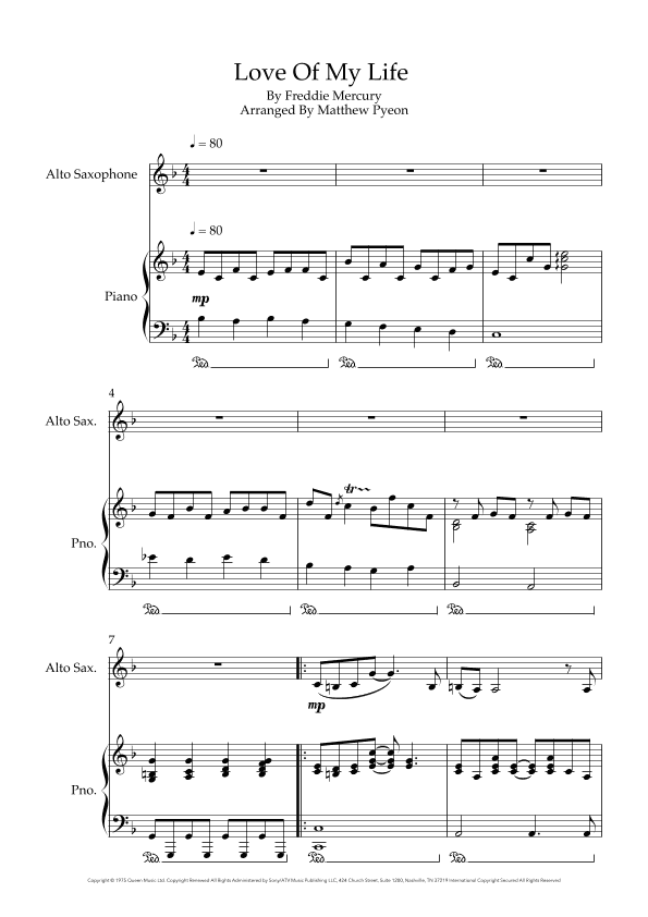 Love Of My Life (arr. Matthew pyeon)