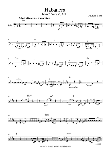 Habanera from "Carmen" (arr. Golden Skull Editions)