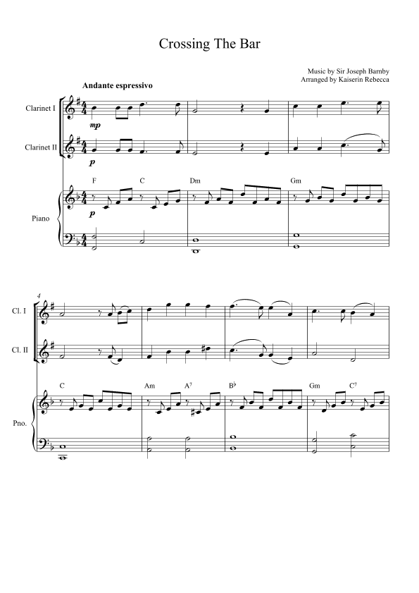 Crossing the Bar (arr. Kaiserin Rebecca)