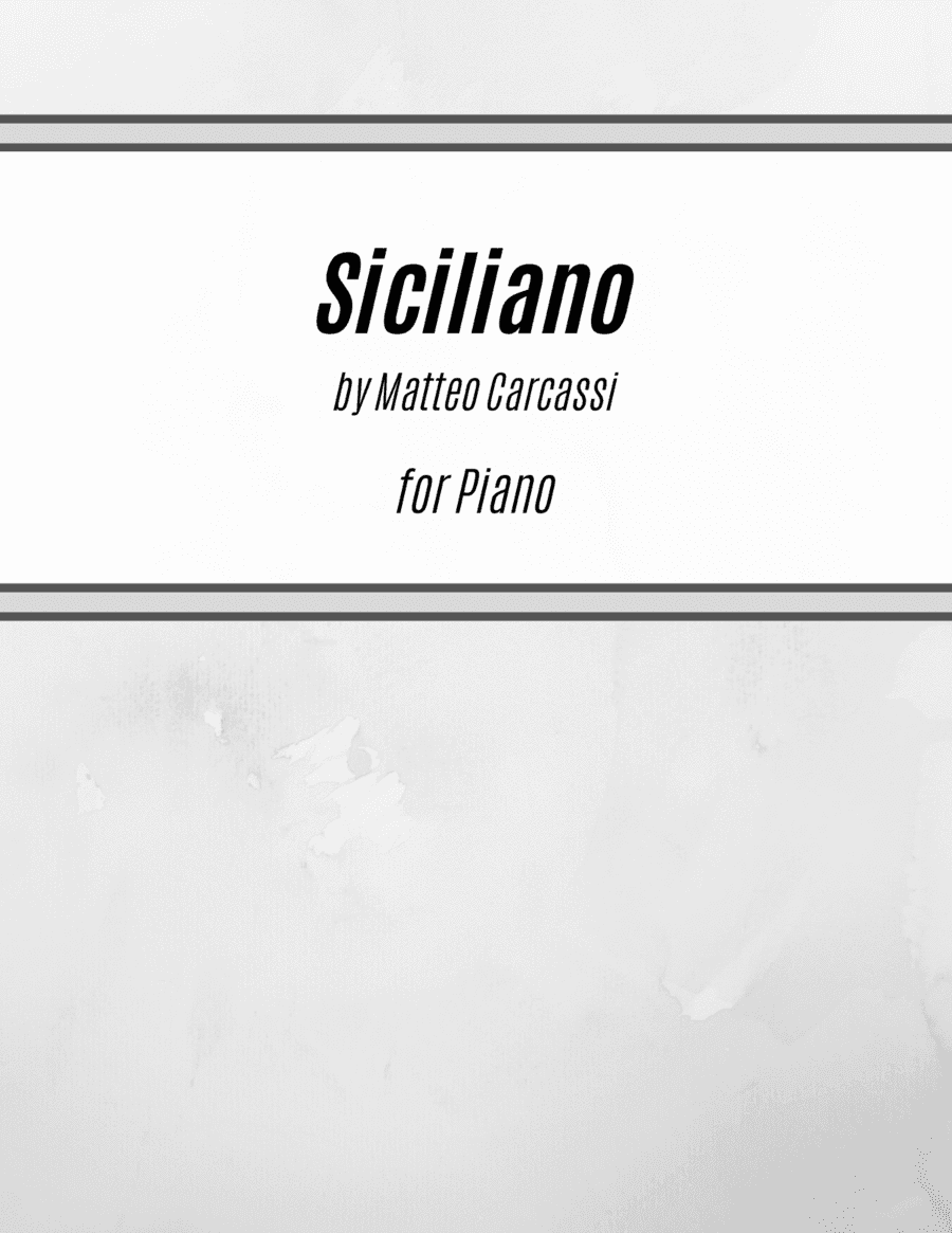 Siciliano (for Piano) (arr. Kenneth Pasciak)