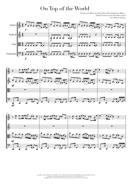 On Top Of The World (arr. Athena Strings)