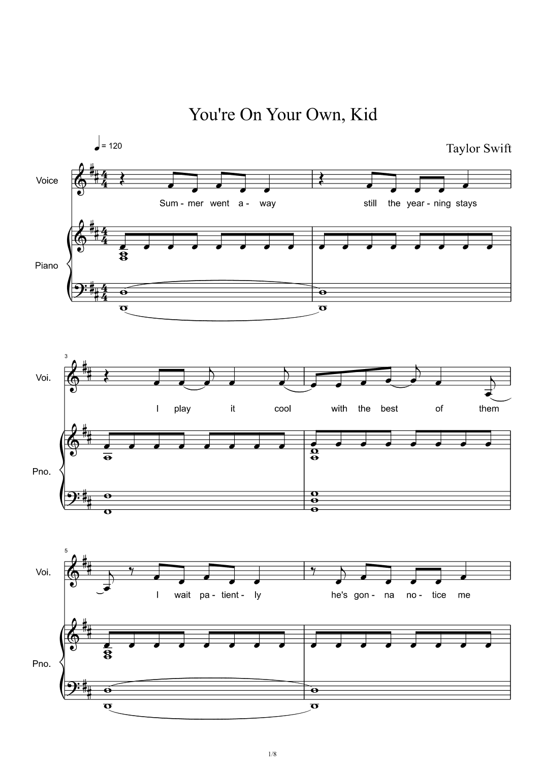 You're On Your Own, Kid (arr. Taylor Swift)