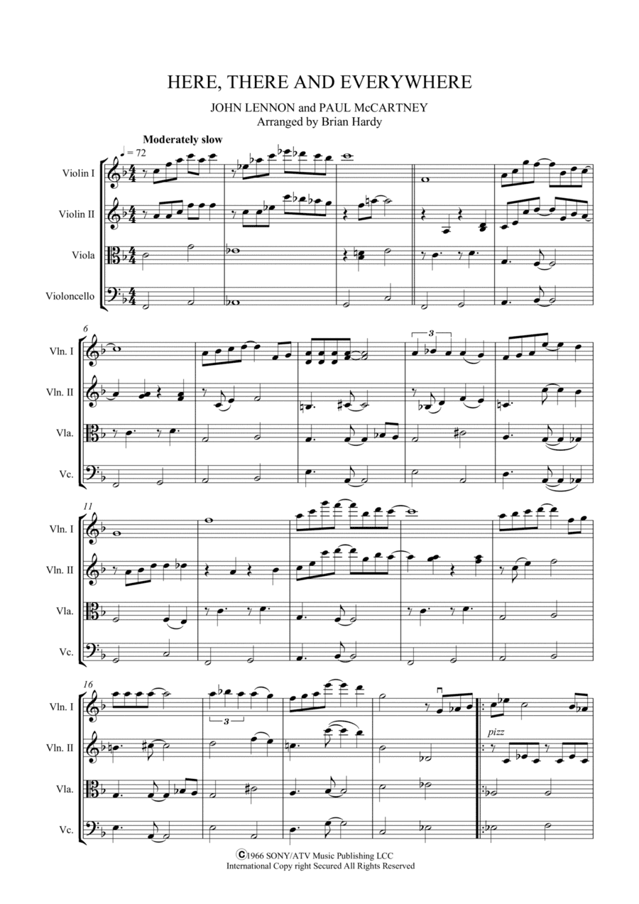 Here, There And Everywhere (arr. Brian Hardy, Bacchus Quartet)