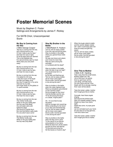 Foster Memorial Scenes (arr. James F. Rickley)