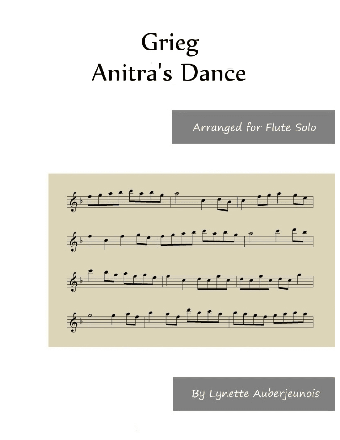 Anitra’s Dance - Flute Solo (arr. Lynette Auberjeunois)