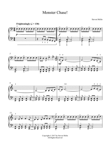 Monster Chase! – cinematic Piano Solo (Early Intermediate)