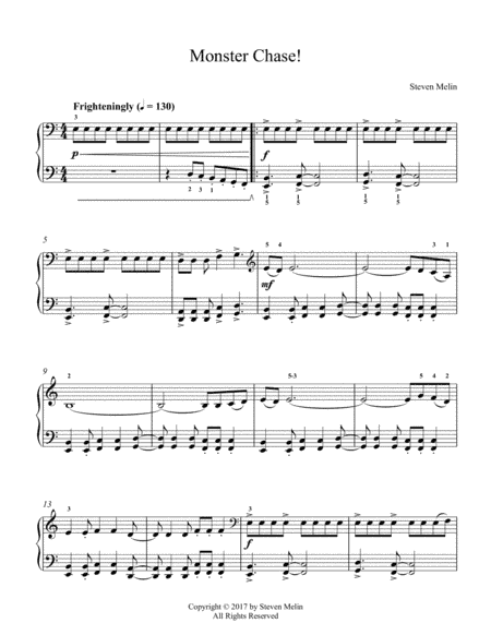 Monster Chase! – cinematic Piano Solo (Early Intermediate)