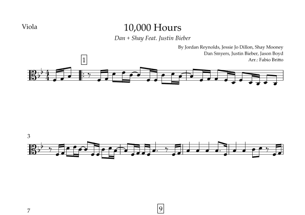 10,000 Hours (arr. Fabio Britto)