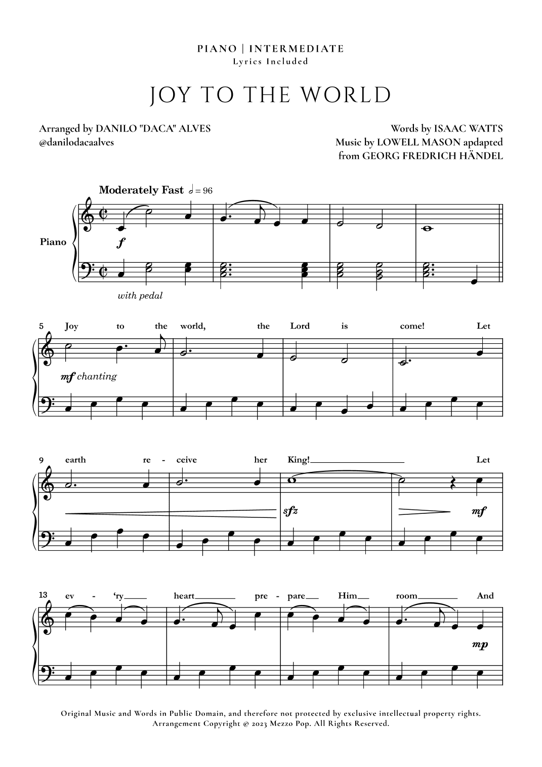 Joy to the World (arr. Danilo "Daca" Alves)