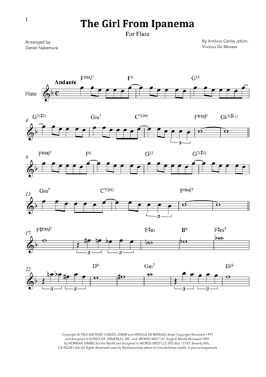 The Girl From Ipanema (garôta De Ipanema) (arr. Daniel Nakamura)