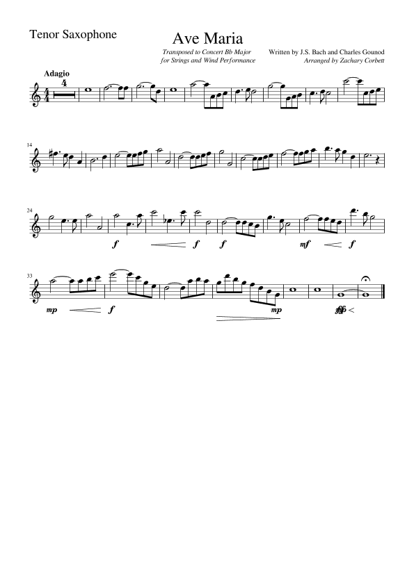 Ave Maria (arr. Zachary Corbett)