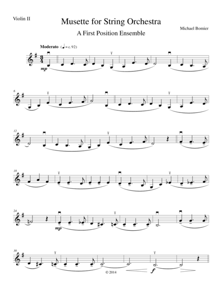 Musette for Strings from The GateWay Editions First Position String Orchestra Series