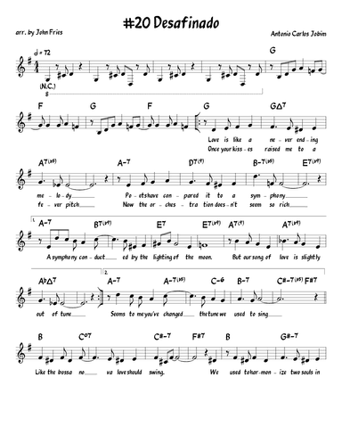 Desafinado (arr. John Fries)