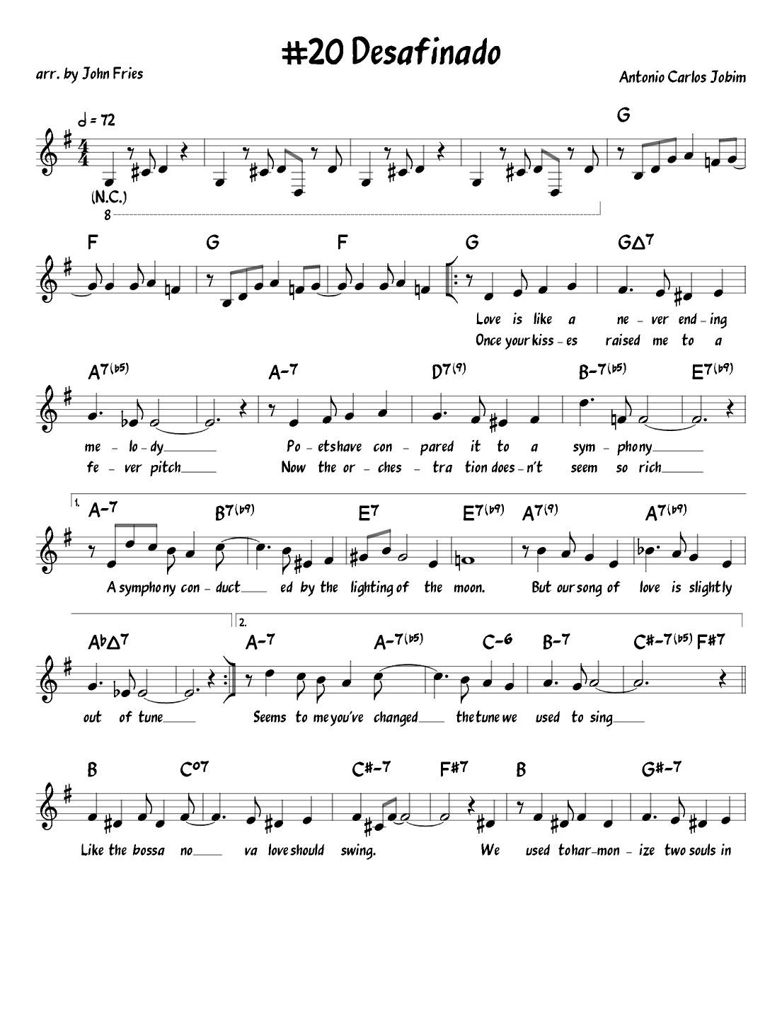 Desafinado (arr. John Fries)