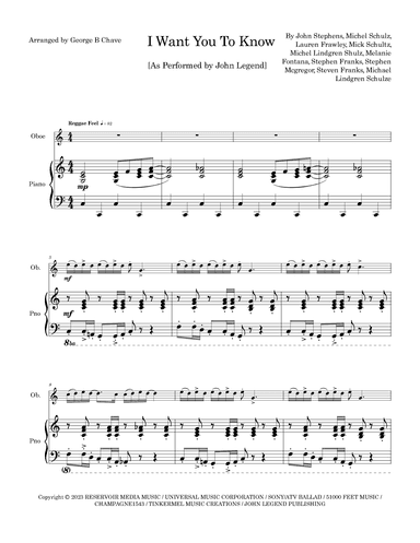 I Want You To Know (arr. George B Chave)