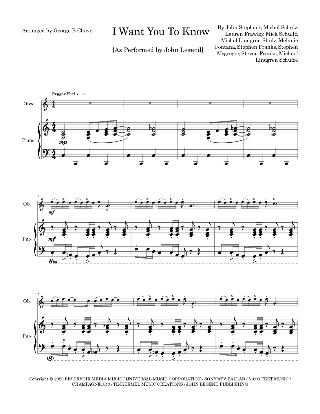 I Want You To Know (arr. George B Chave)