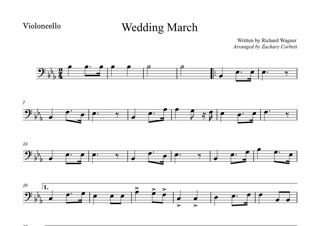 Wedding March (arr. Zachary Corbett)