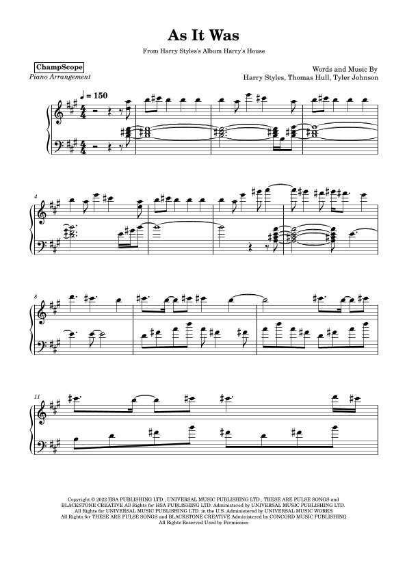As It Was (arr. ChampScope)