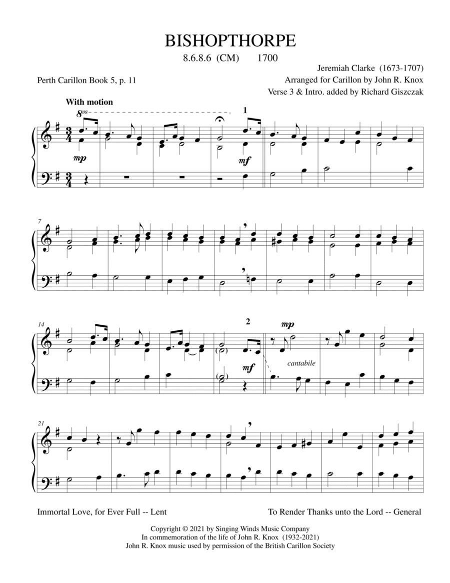 BISHOPTHORPE (arr. John R. Knox & Richard Giszczak)
