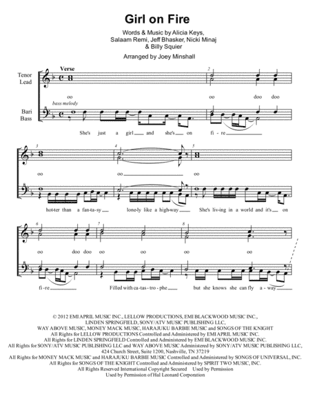 Girl On Fire (arr. Joey Minshall)