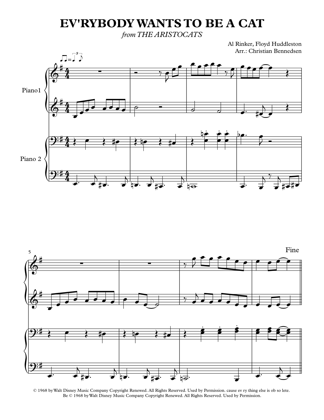 Ev'rybody Wants To Be A Cat (arr. Christian Bennedsen)