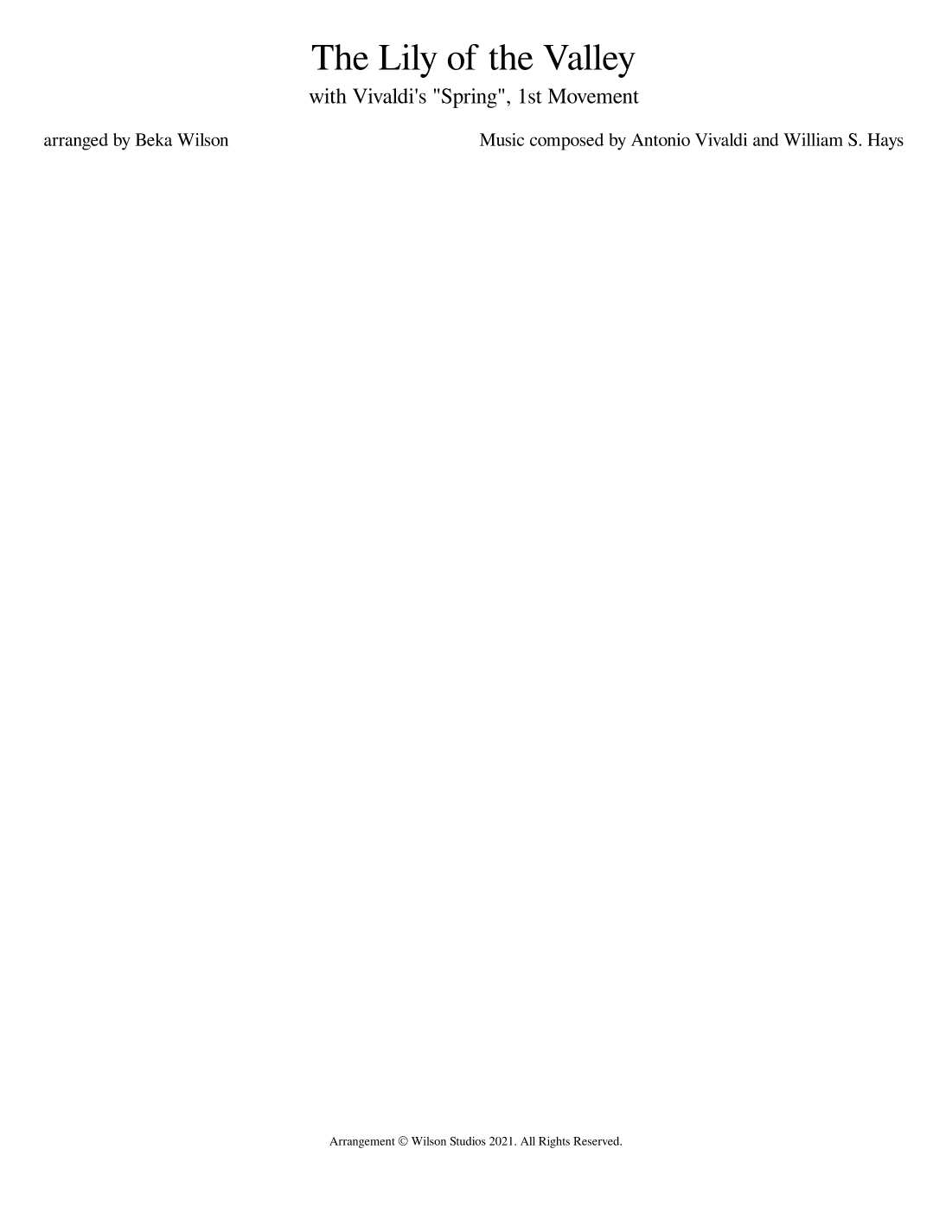 The Lily of the Valley--flex band/orchestra (arr. Beka Wilson)