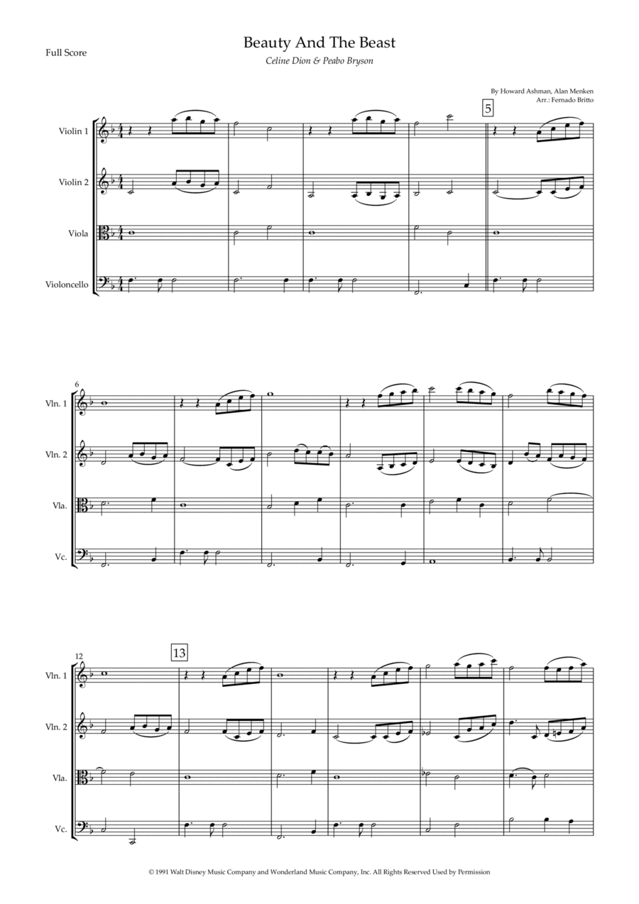 Beauty And The Beast (arr. Fernando Britto)