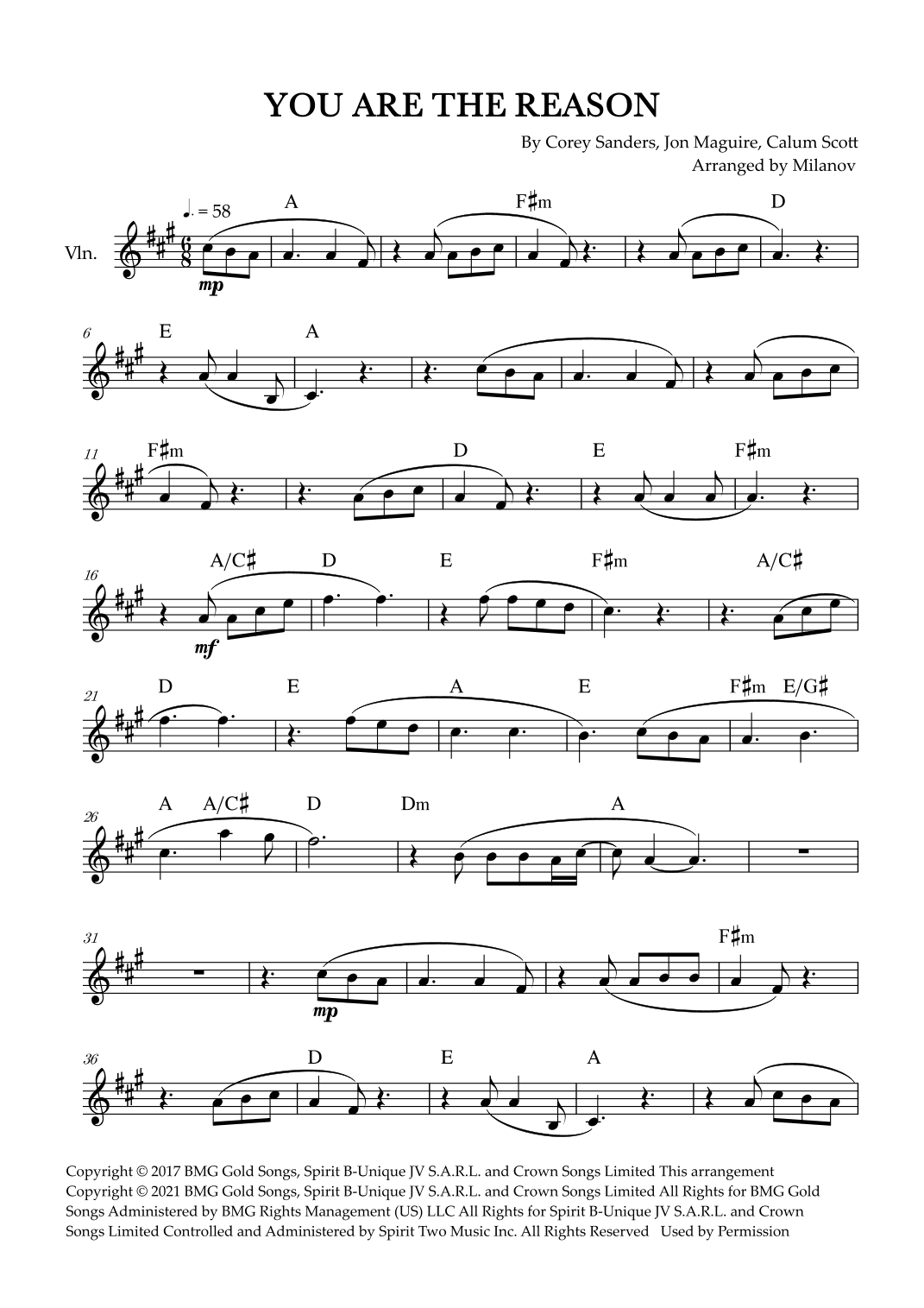 You Are The Reason (arr. Milanov)
