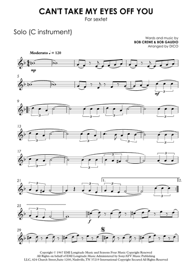 Can't Take My Eyes Off Of You (arr. Dico)