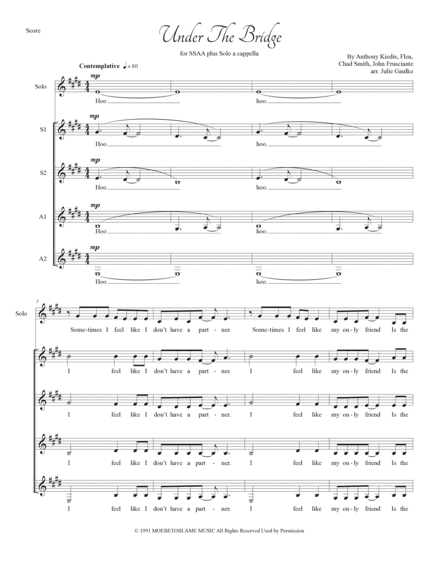 Under The Bridge (arr. Julie Gaulke)