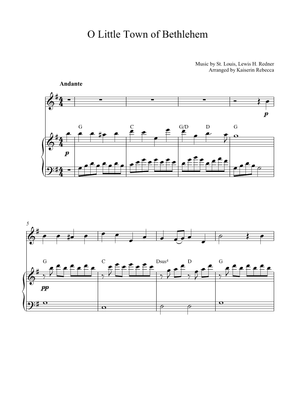 O Little Town of Bethlehem (arr. Kaiserin Rebecca)