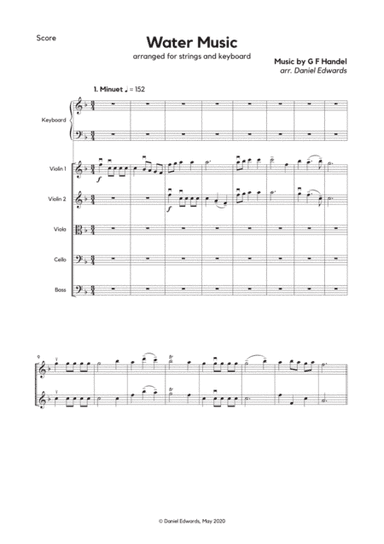 Water Music - Handel, arranged for string orchestra and keyboard by Daniel Edwards (arr. Daniel Edwards)