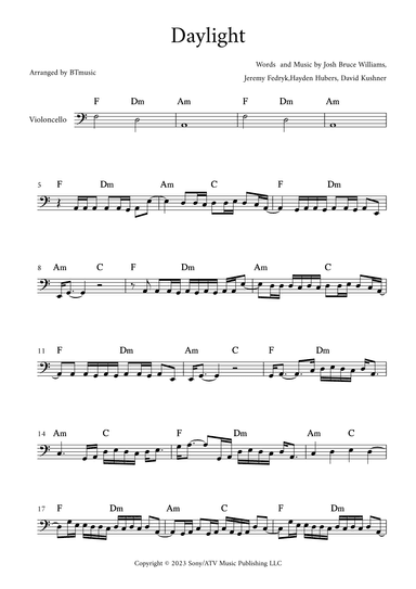 Daylight (arr. BTmusic)