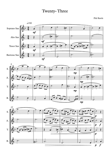 Twenty-Three - Saxophone Quartet