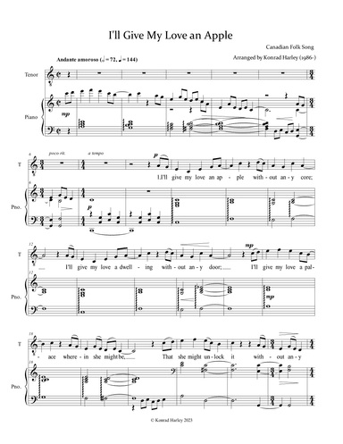 I'll Give My Love an Apple (arr. Konrad Harley)