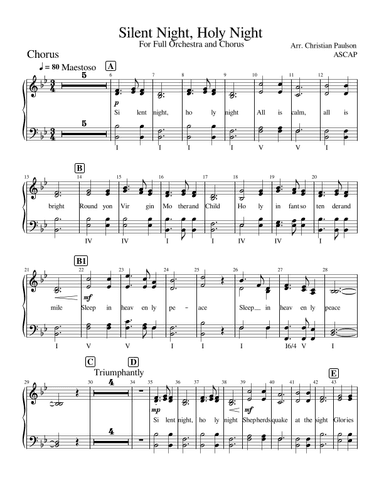 Silent Night For Full Orchestra And Chorus (arr. Christian Paulson)