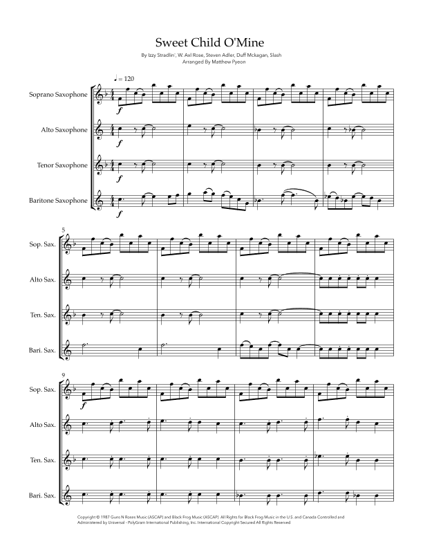 Sweet Child O' Mine (arr. Matthew pyeon)