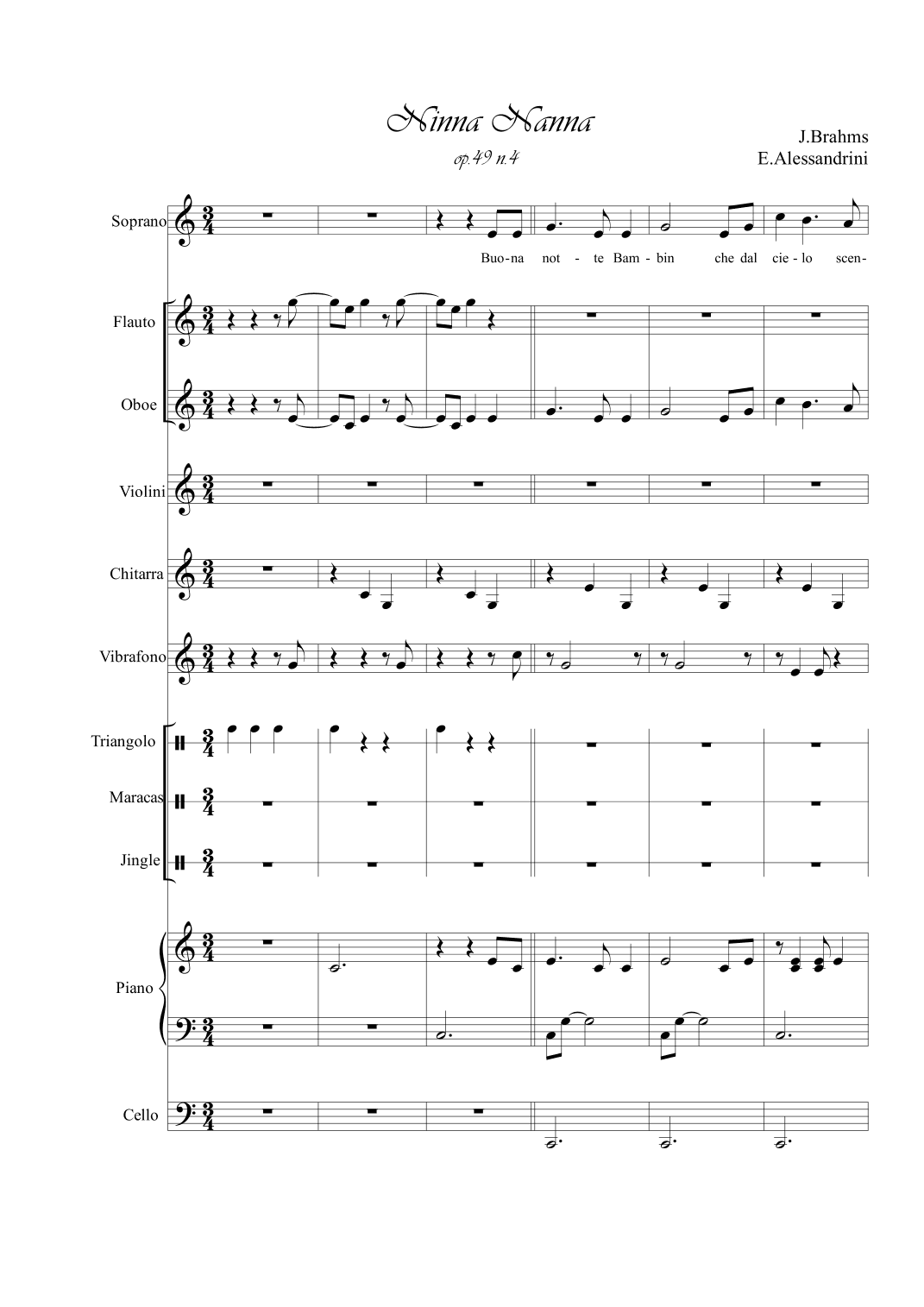 Ninna Nanna in C (arr. Ester Alessandrini)